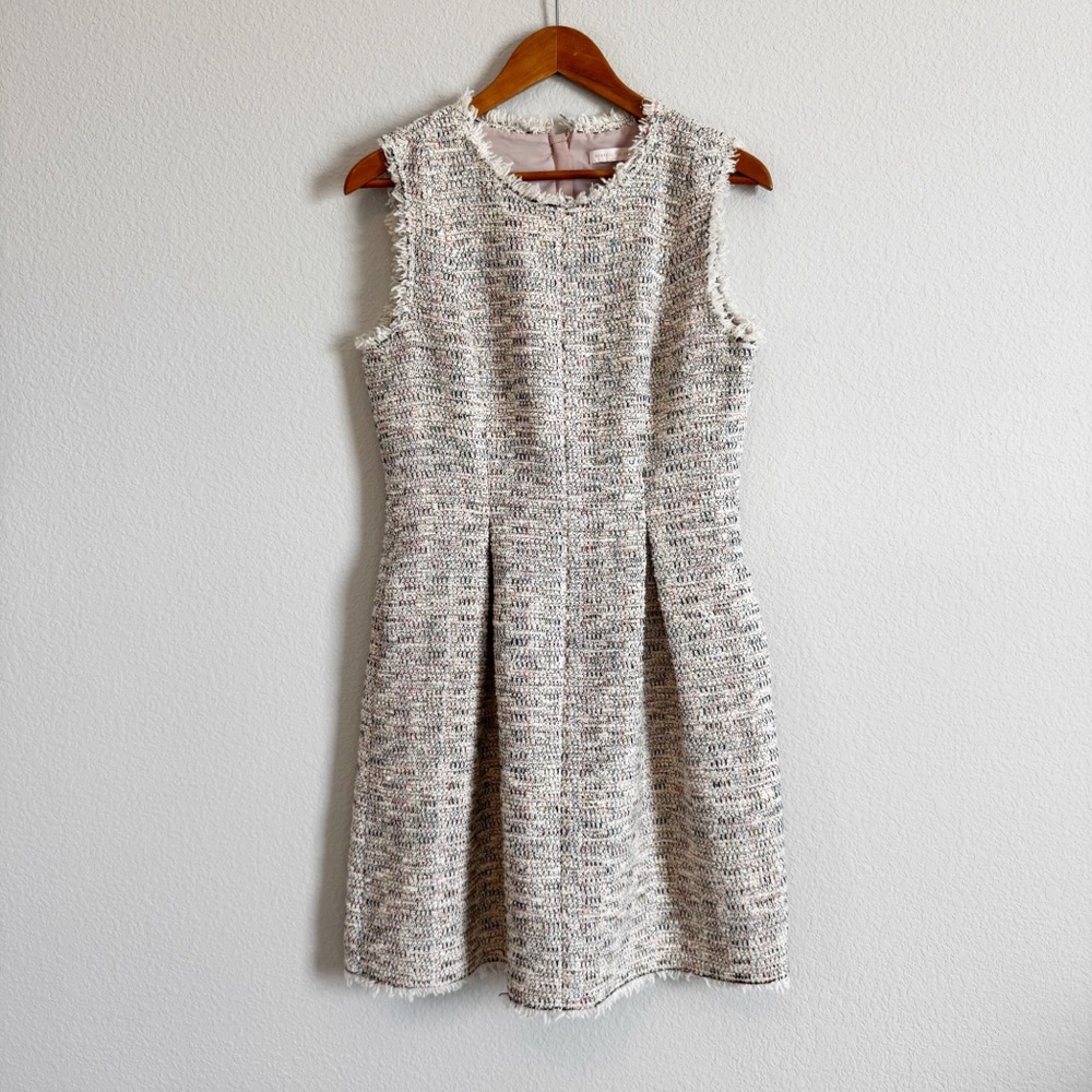 Rebecca Taylor Women's Rainbow Sparkle Tweed Career Sleeveless Dress Size Medium